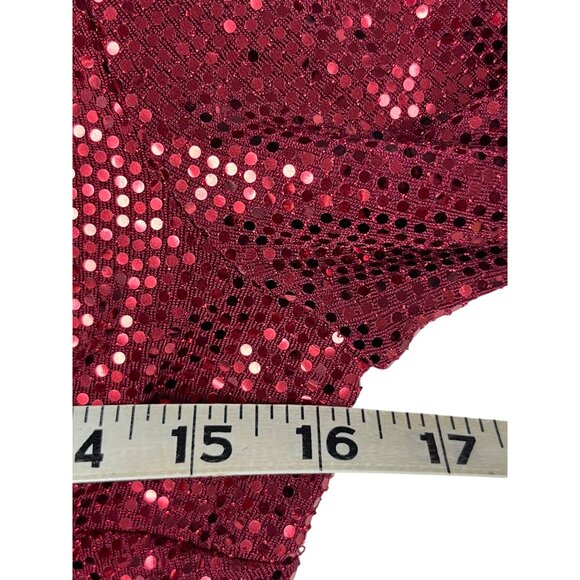 NWT MEDIUM JUNIORS Emerald Sundae Red Sequin Tuxedo Bodycon Christmas Dress - Picture 10 of 13